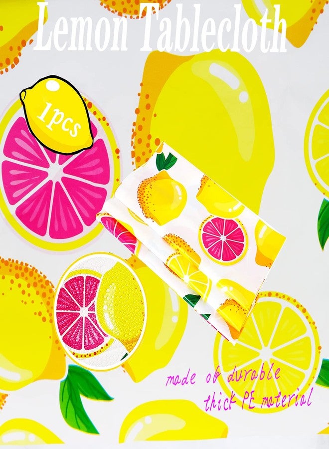HSPAIDYP Lemon Tablecloth 108"x54" Lemon Party Decoration Disposable Summer lemonade tablecloth lemonade stand Table Cover for Summer Lemon Party Supplies Beach Picnic Kids Birthday Party Decorations(1Pcs) - Image 5